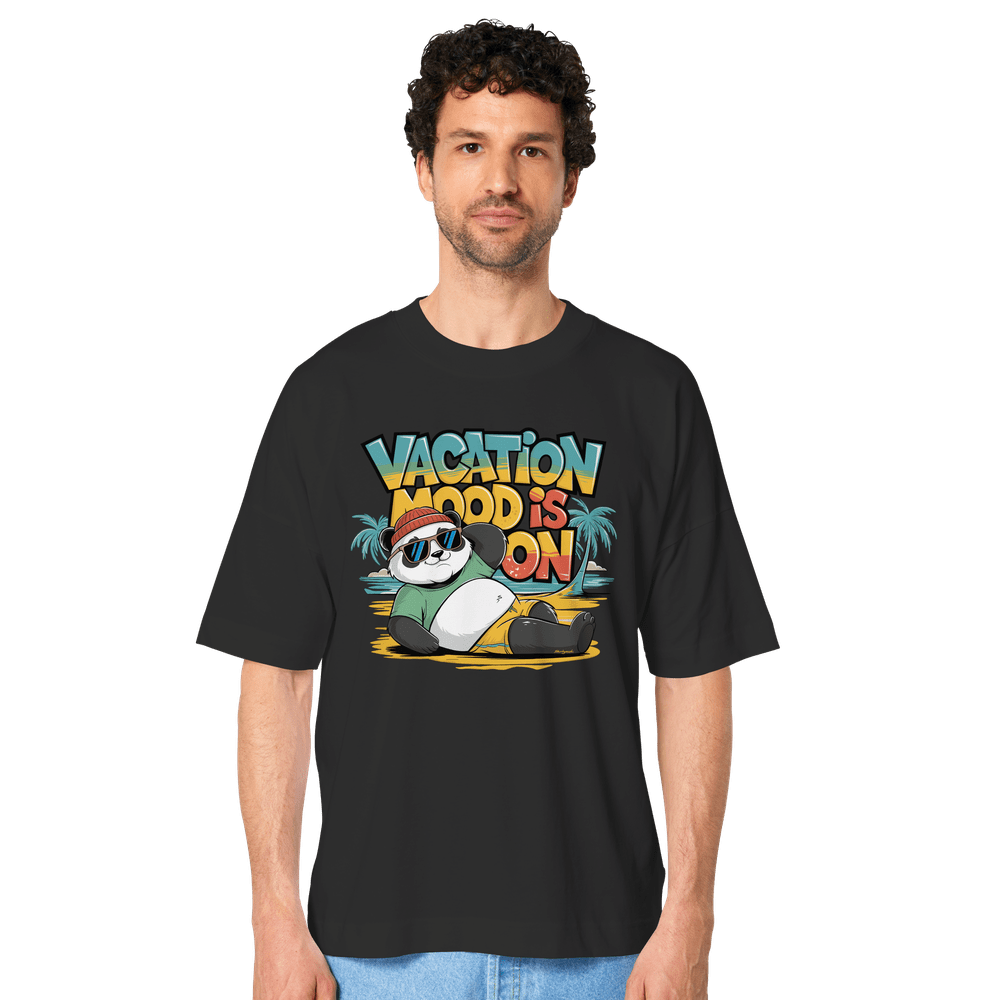 ShirtyMichi | Vacation Mood is on Panda T-Shirt | Organic Oversize Shirt – Bild 6