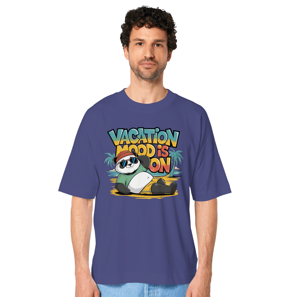 ShirtyMichi | Vacation Mood is on Panda T-Shirt | Organic Oversize Shirt – Bild 5
