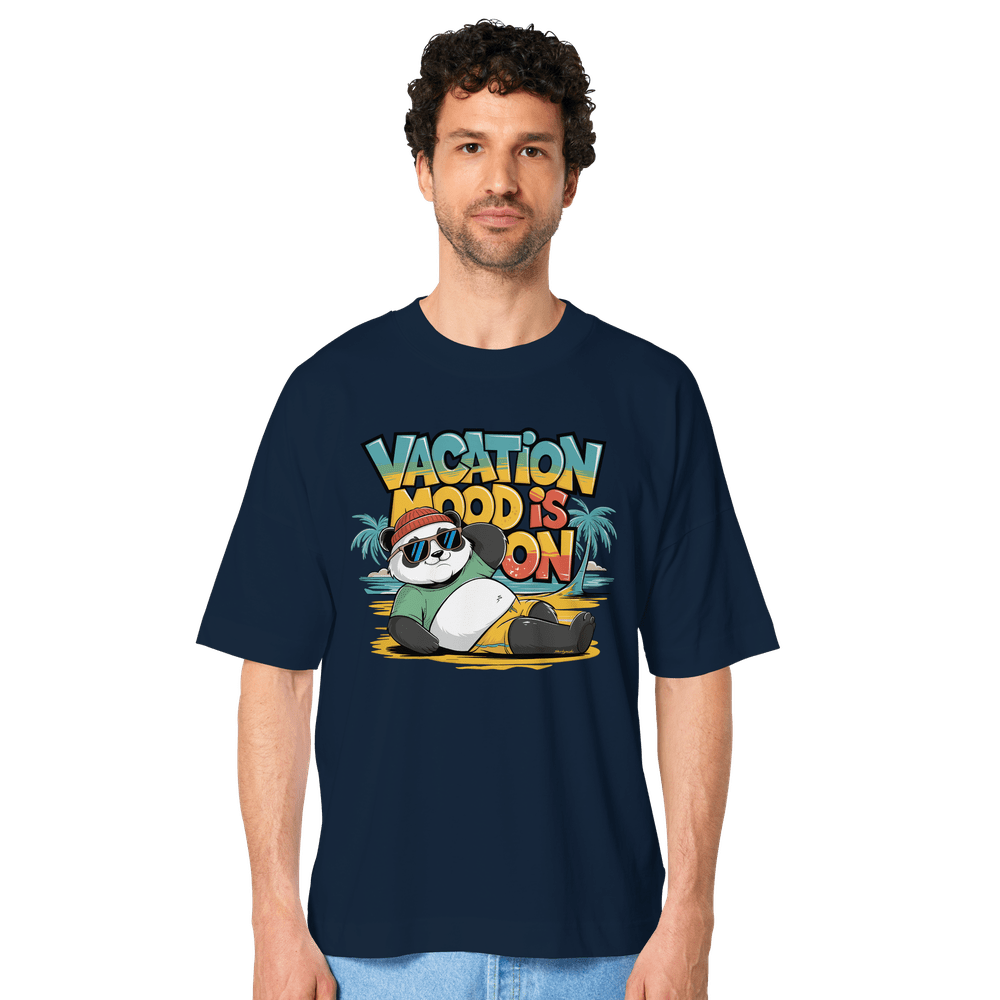 ShirtyMichi | Vacation Mood is on Panda T-Shirt | Organic Oversize Shirt – Bild 4