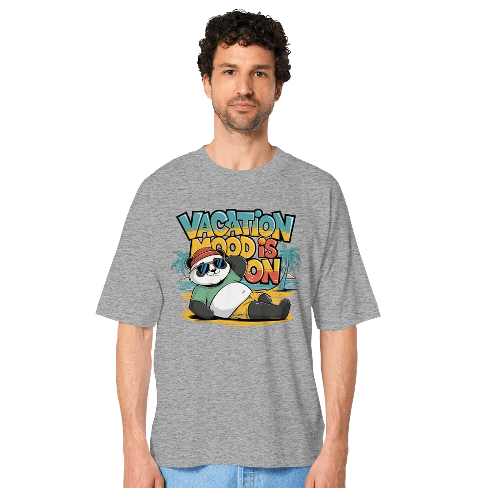 ShirtyMichi | Vacation Mood is on Panda T-Shirt | Organic Oversize Shirt – Bild 3