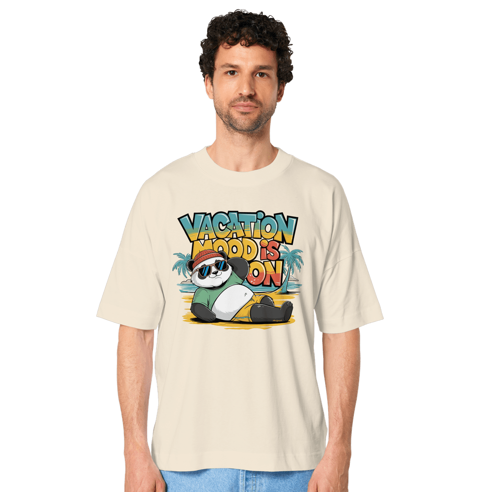 ShirtyMichi | Vacation Mood is on Panda T-Shirt | Organic Oversize Shirt – Bild 2