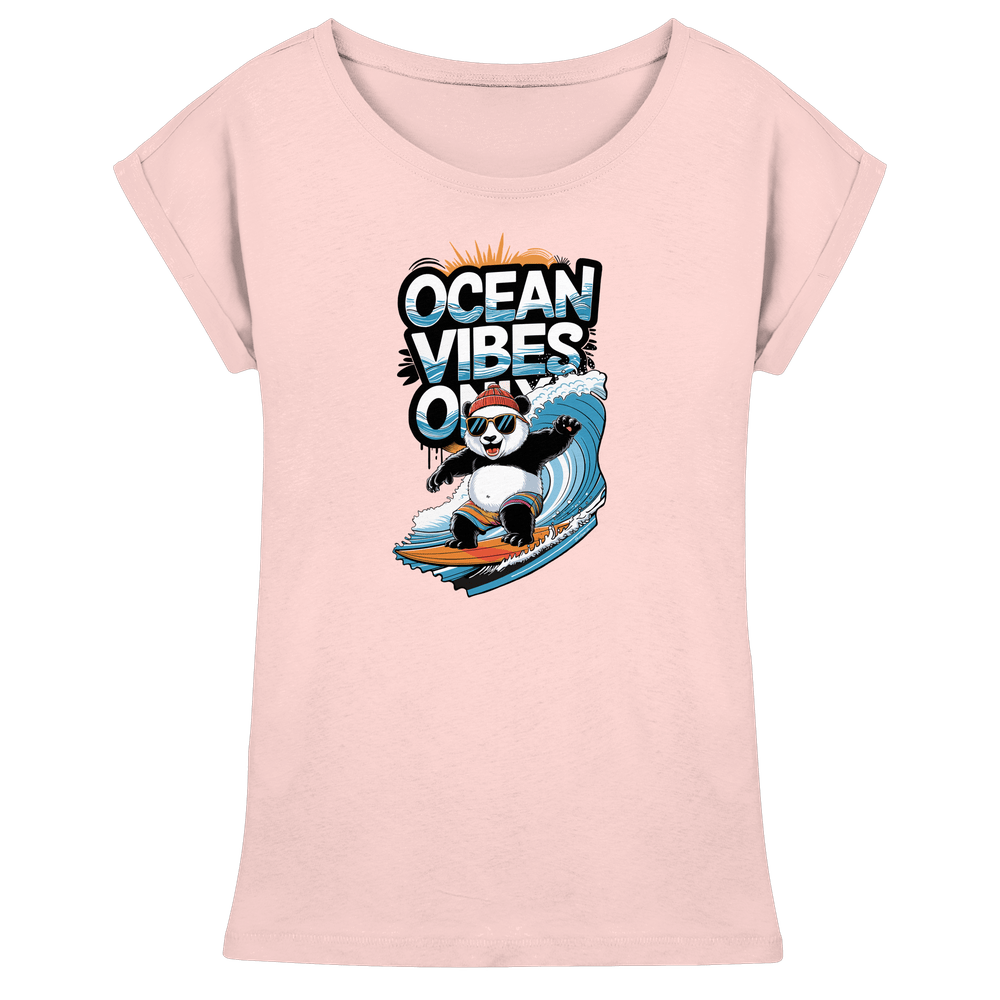 ShirtyMichi | Ocean Vibes Only Panda T-Shirt | Damen Shirt mit verlängerten Schultern – Bild 3