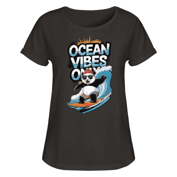 ShirtyMichi | Ocean Vibes Only Panda T-Shirt | Damen RollUp Shirt