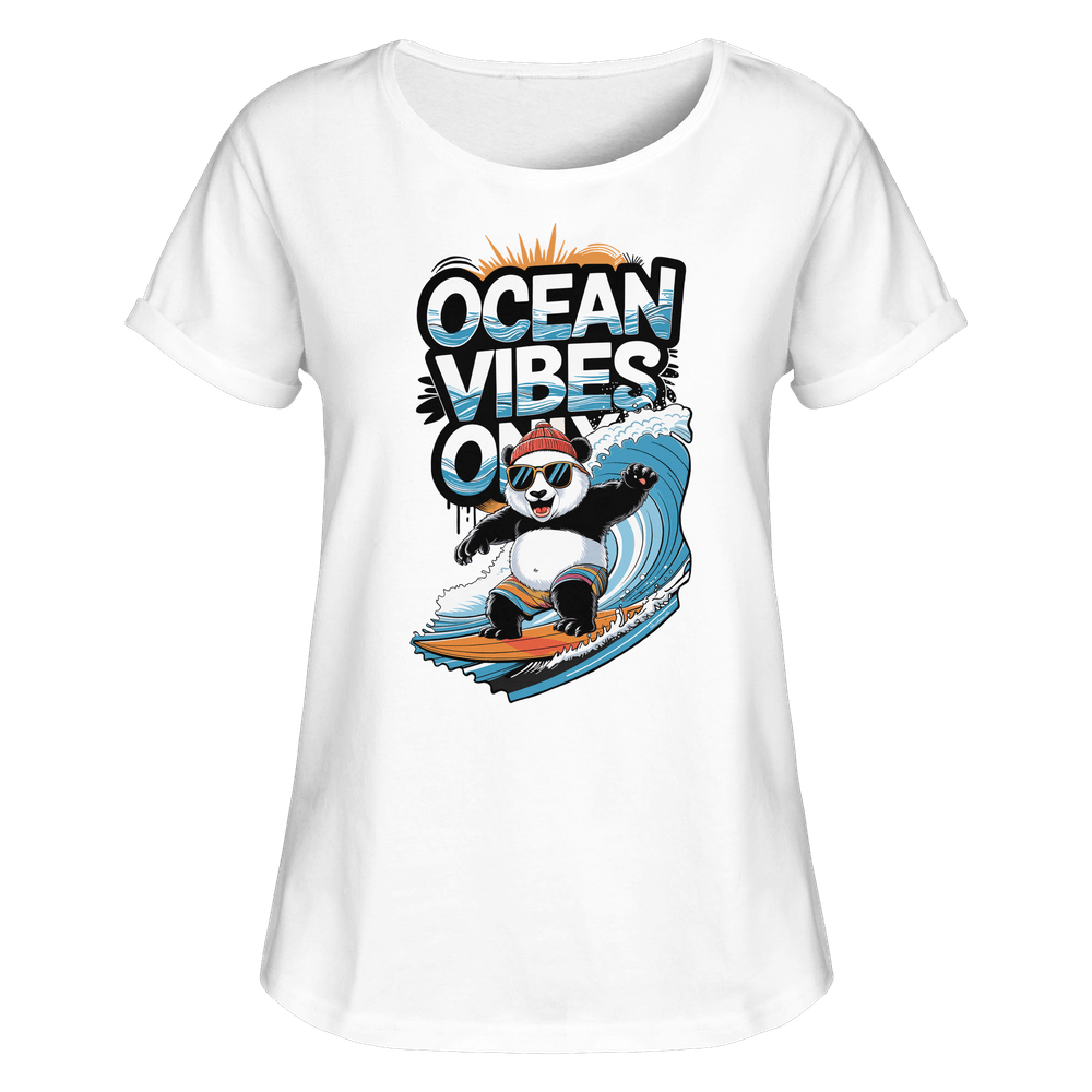 ShirtyMichi | Ocean Vibes Only Panda T-Shirt | Damen RollUp Shirt – Bild 2
