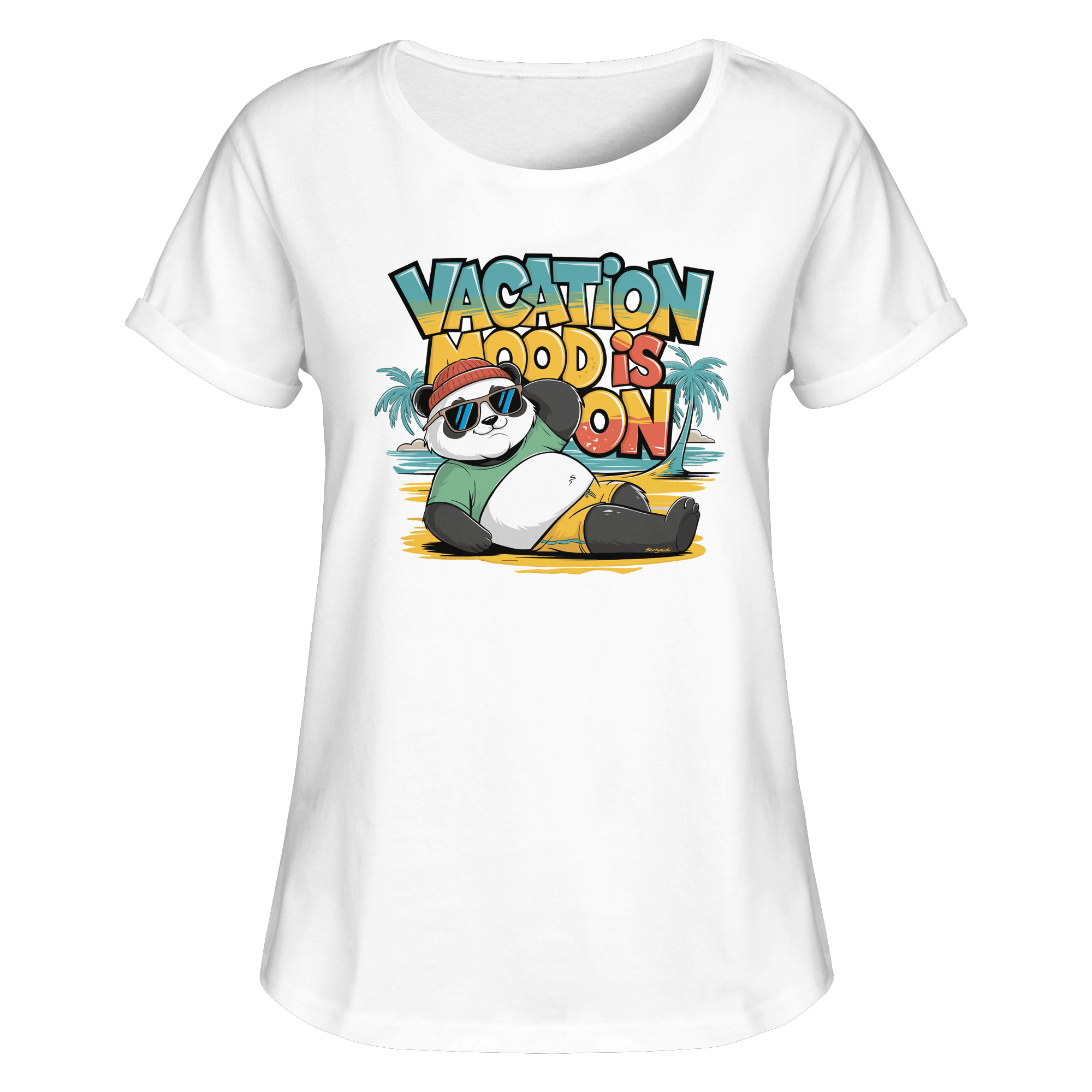 ShirtyMichi | Vacation Mood is on T-Shirt | Damen RollUp Shirt – Bild 2