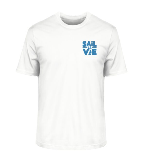 „Sail la Vie - kleiner Brustprint (blau) - Unisex Bio-Shirt | Baltic Waves Original - Herren Premium Organic Shirt 2.0 ST/ST-3