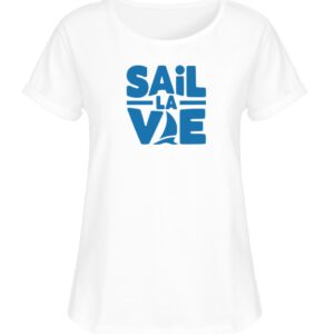 Sail la Vie (Print blau) - Frauen Relaxed Fit | Baltic Waves Original - Damen RollUp Shirt-3