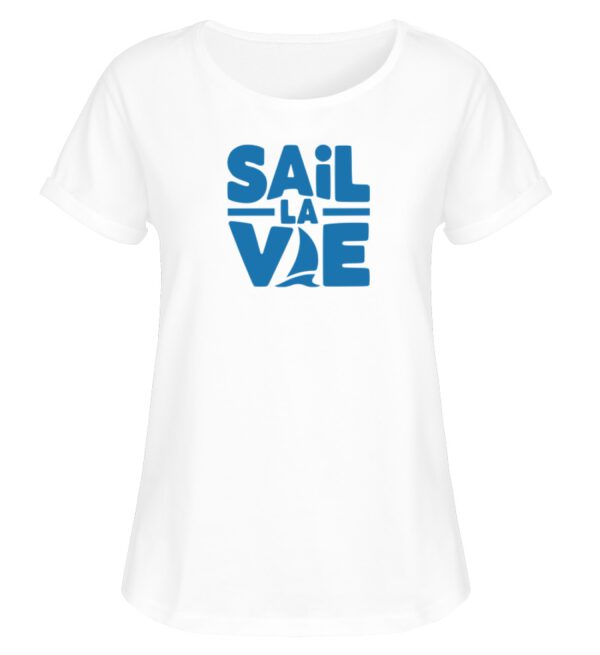 Sail la Vie (Print blau) - Frauen Relaxed Fit | Baltic Waves Original - Damen RollUp Shirt-3