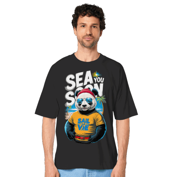 ShirtyMichi | Sea You Soon Panda T-Shirt | Organic Oversize Shirt