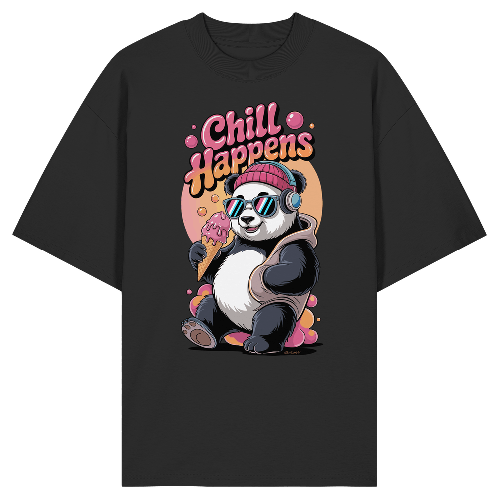 ShirtyMichi | Chill Happens Panda T-Shirt | Organic Oversize Shirt