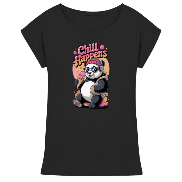 ShirtyMichi | Chill Happens T-Shirt | Damen-Shirt mit verlängerten Schultern