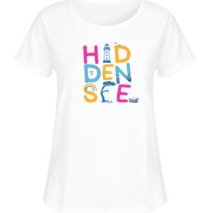 Baltic Waves | Love Hiddensee T-Shirt | Damen RollUp Shirt - Damen RollUp Shirt-3