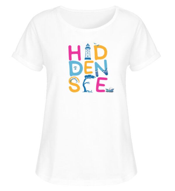 Baltic Waves | Love Hiddensee T-Shirt | Damen RollUp Shirt - Damen RollUp Shirt-3