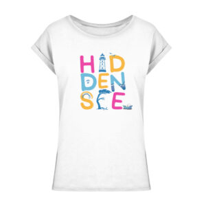 Baltic Waves | Love Hiddensee T-Shirt | Damen Shirt mit verlängerten Schultern - Ladies Extended Shoulder Tee-3