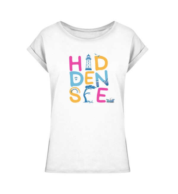 Baltic Waves | Love Hiddensee T-Shirt | Damen Shirt mit verlängerten Schultern - Ladies Extended Shoulder Tee-3