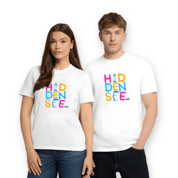 Hiddensee T-Shirt weiß – buntes Ostsee Design von Baltic Waves