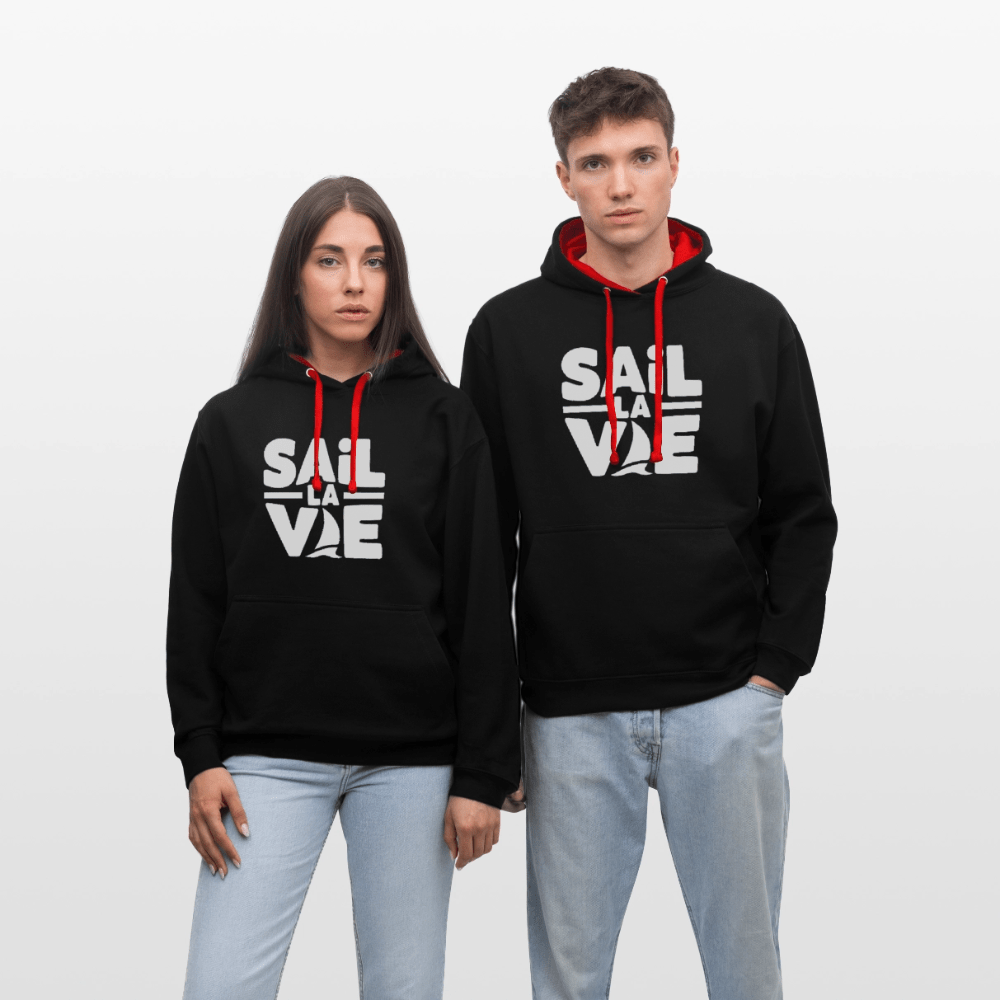 Baltic Waves | Sail la Vie Hoodie | Kontrast Unisex-Hoodie – Bild 6