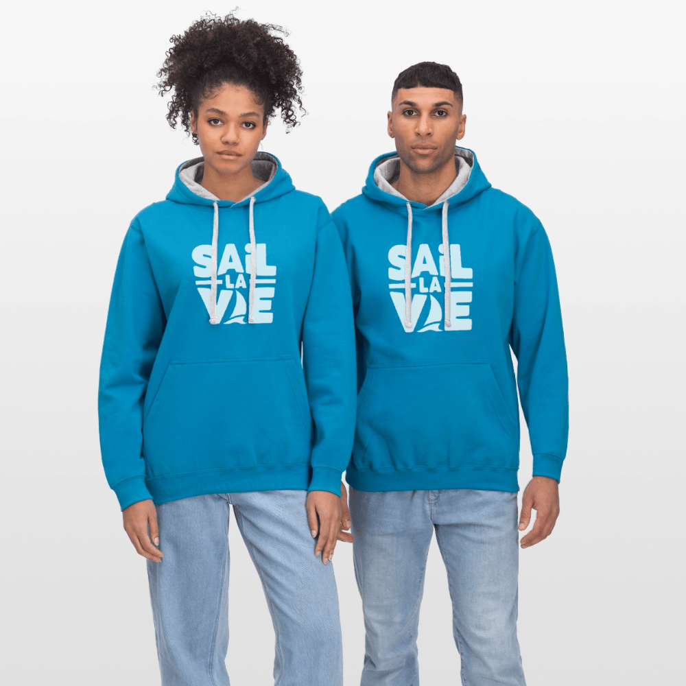 Baltic Waves | Sail la Vie Hoodie | Kontrast Unisex-Hoodie – Bild 5