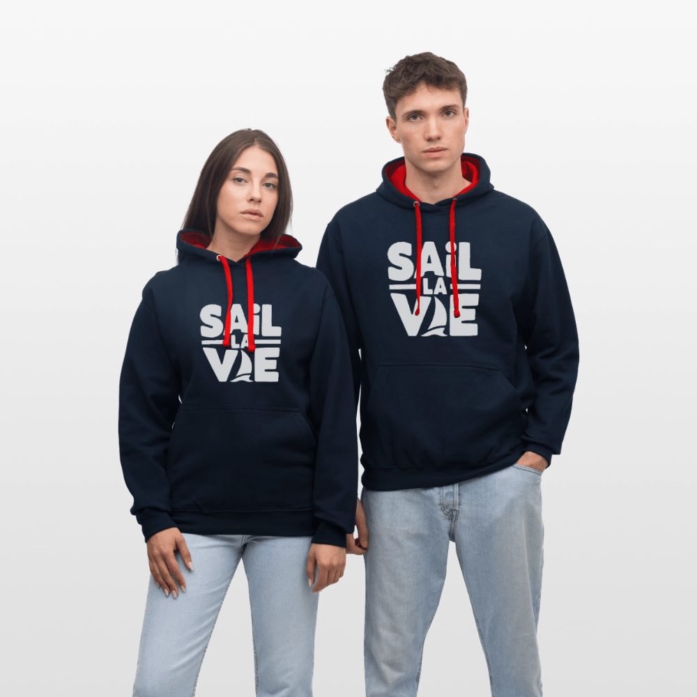Baltic Waves | Sail la Vie Hoodie | Kontrast Unisex-Hoodie – Bild 4
