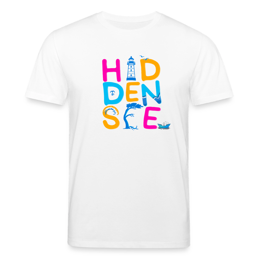 Hiddensee T-Shirt weiß – buntes Ostsee Design von Baltic Waves