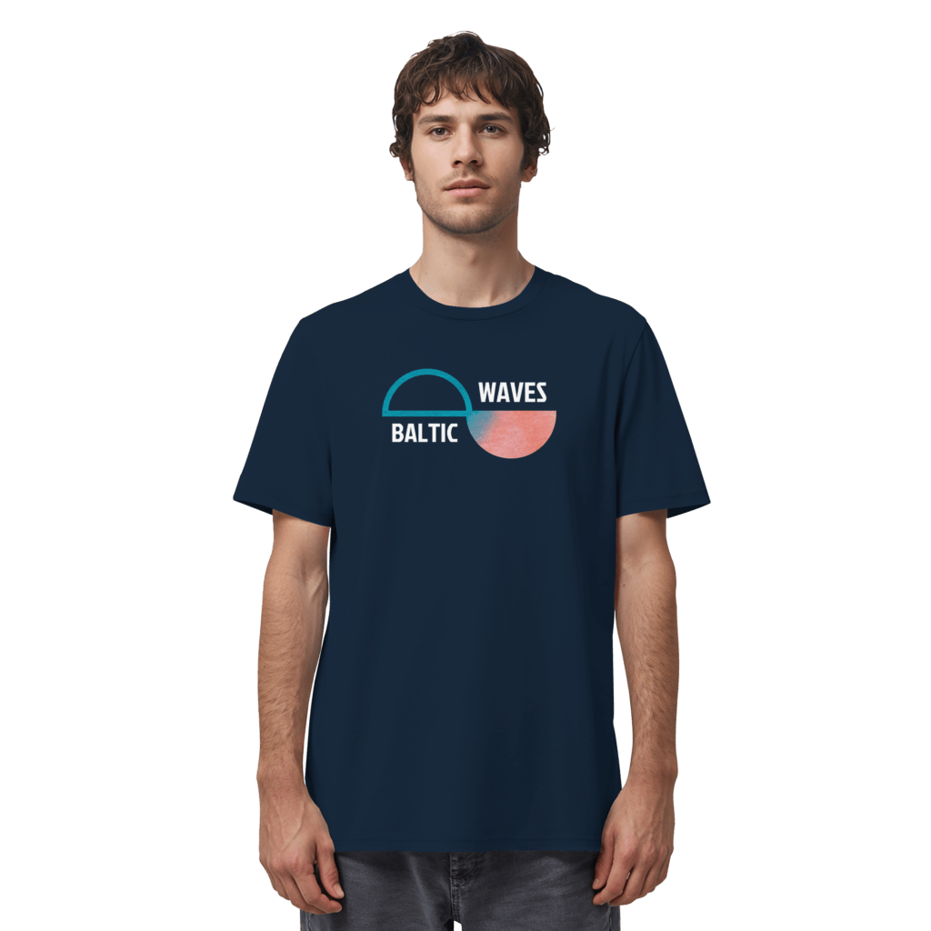 T-Shirt in French Navy mit Baltic Waves Logo